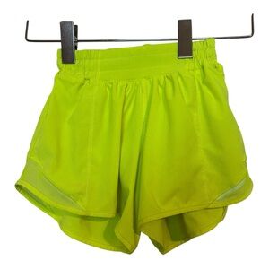 Lululemon Hotty Hot Short II Long 4" Highlight  Yellow women’s size 0